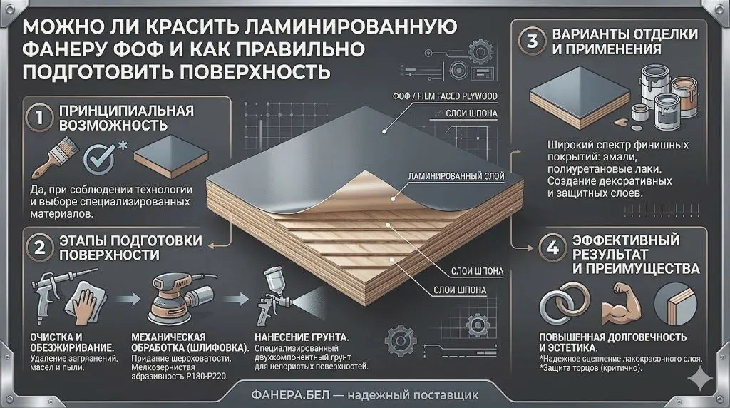 Можно ли красить ламинированную фанеру ФОФ и как правильно подготовить поверхность